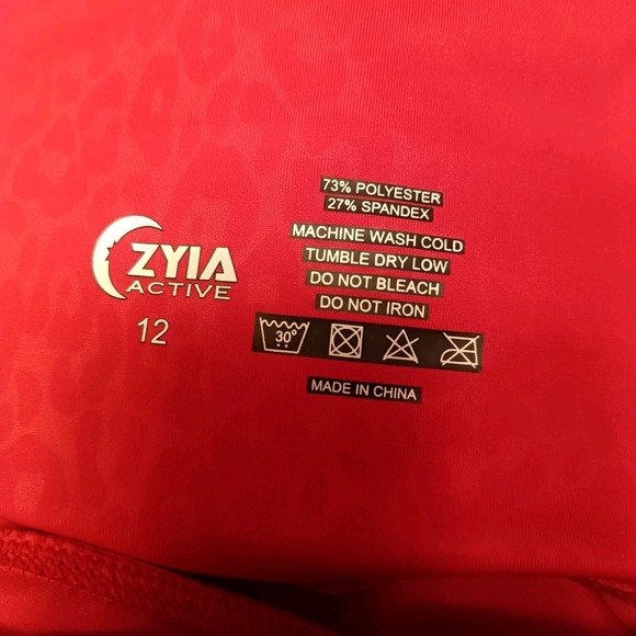 Zyia Active Scrunchie What Red Leopard Leggings Size 12 Light N Tight High Waist - Picture 3 of 6